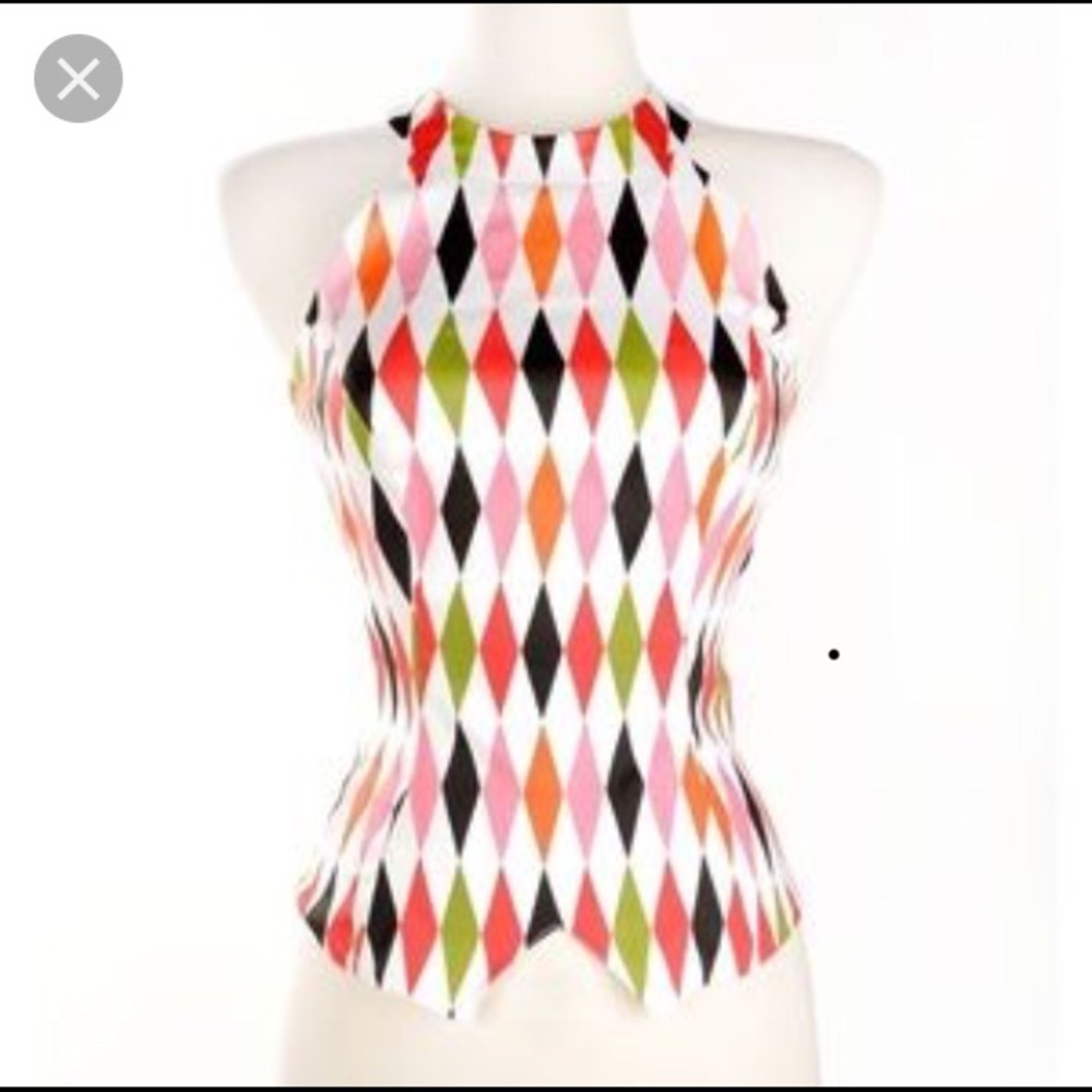 White Harlequin Carole Top